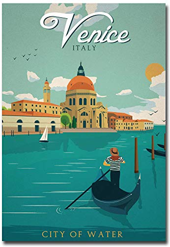 Kühlschrankmagnet Venedig Italien, Vintage-Stil, 6,4 x 8,9 cm von REFRIGERATOR MAGNET