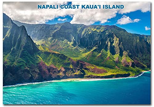 REFRIGERATOR MAGNET view_a537 Kühlschrankmagnet, Motiv: Blick auf Napali Küste auf der Kauai Insel auf Hawaii, Größe 6,4 x 8,9 cm, mehrfarbig von REFRIGERATOR MAGNET