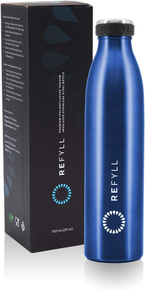 REFYLL Thermoflasche Trinkflasche dailyFYLL" - 500ml, 750ml, 1l - Auslaufsicher & isoliert, Thermosflasche mit doppelwandiger Vakuum Isolierung" von REFYLL