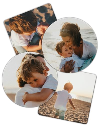 REGALOCREATIVO Personalisierter Magnete mit Foto Quadratisch (8x8 cm). Packung mit 4 Einheiten. Geschenk Lustige von REGALOCREATIVO