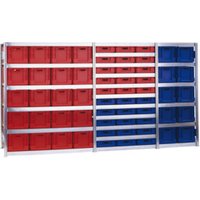 Regalwerk BERT Eurokastenregal Anbaufeld HxBxT 2075x1695x600mm 11 Fachböden von REGALWERK