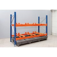 Regalwerk Fassauflage Horizontal mit Endanschlag für 200 Liter-Fass RAL 2004 von REGALWERK