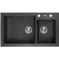 Reginox - Amsterdam 25 Küchenspüle mit Restebecken schwarz metallic - Schwarz von REGINOX