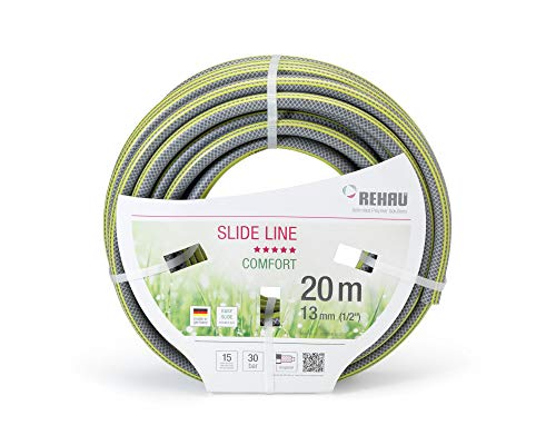 REHAU Gartenschlauch Slide LINE 1/2 Zoll 20m: sehr gleitfähig damit schmutzabweisend + Abriebfest, umweltfreundlich + schadstofffrei von REHAU