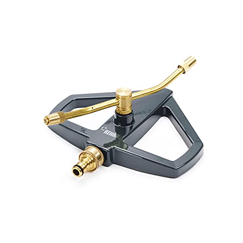 REHAU Kreisregner Premium, aus Messing, Sprinkler-Bereich bis zu 15m, Rasensprenger für große Flächen bis 175m² von REHAU
