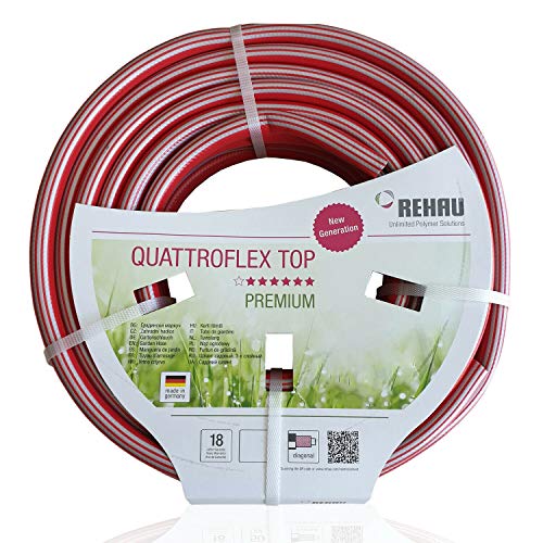REHAU Premium-Gartenschlauch QUATTROFLEX TOP 1/2 Zoll 50m: sehr flexibel, kein verdrehen, extrem druckfest von REHAU