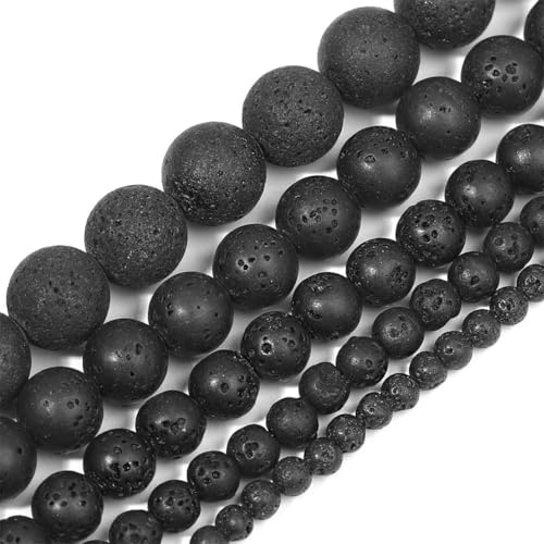 Natürliche runde Perlen, 4–12 mm, für DIY-Armbänder von REHJJDFD