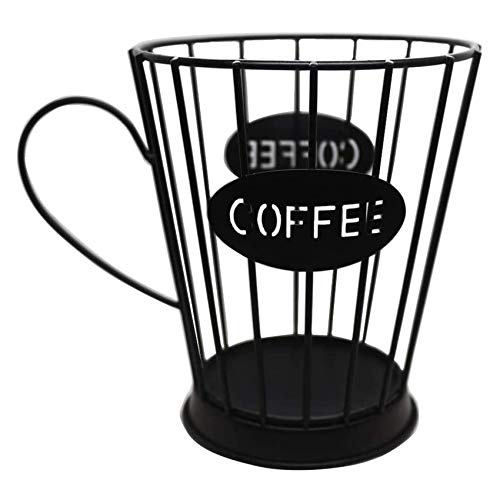 REHOC Kaffee Pads Halter Kaffee Kapseln Aufbewahrungs Korb KüChen Theke Aufbewahrungs Halter für Espresso Kapseln (Klein) - Schwarz von REHOC