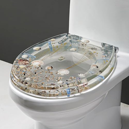 Klodeckel,Toilettendeckel,Toilettensitz Aus Kunstharz,Polyresin Toilettensitz,WC Sitz Mit Absenkautomatik,Transparenter WC-Sitz,Abnehmbarer Mit Schnellverschluss,Für U/V/O-Typ A,42×36CM Klodeckel,Toilettendeckel,Toilettensitz Aus Kunstharz,Polyresin Toilettensitz,WC Sitz Mit Absenkautomatik,Transparenter WC-Sitz,Abnehmbarer Mit Schnellverschluss,Für U/V/O-Typ A,42×36CM von REHOOF