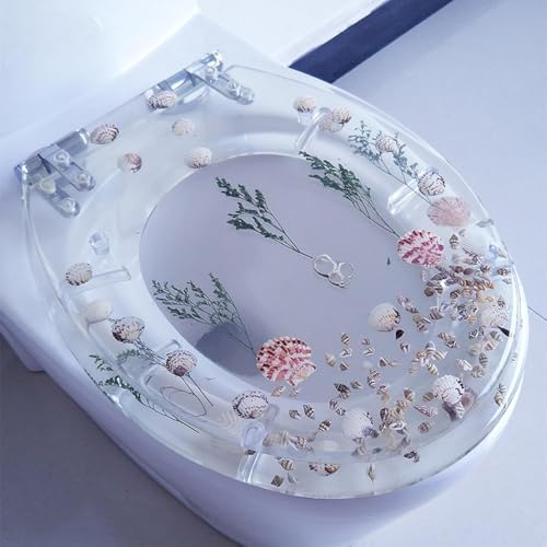 Klodeckel,Toilettensitz Aus Kunstharz,Transparenter WC-Sitz,Toilettendeckel Mit Absenkautomatik,Polyresin Toilettensitz Mit Schnellverschluss,Abnehmbarer Toilettensitz Für U/V/O-Typ B,42cm*36cm Klodeckel,Toilettensitz Aus Kunstharz,Transparenter WC-Sitz,Toilettendeckel Mit Absenkautomatik,Polyresin Toilettensitz Mit Schnellverschluss,Abnehmbarer Toilettensitz Für U/V/O-Typ B,42cm*36cm von REHOOF