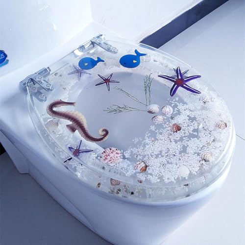 Klodeckel,Toilettensitz Aus Kunstharz,Transparenter WC-Sitz,Toilettendeckel Mit Absenkautomatik,Polyresin Toilettensitz Mit Schnellverschluss,Abnehmbarer Toilettensitz Für U/V/O-Typ C,42cm*36cm Klodeckel,Toilettensitz Aus Kunstharz,Transparenter WC-Sitz,Toilettendeckel Mit Absenkautomatik,Polyresin Toilettensitz Mit Schnellverschluss,Abnehmbarer Toilettensitz Für U/V/O-Typ C,42cm*36cm von REHOOF