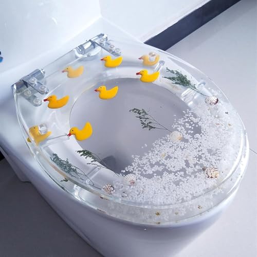 Klodeckel,Toilettensitz Aus Kunstharz,Transparenter WC-Sitz,Toilettendeckel Mit Absenkautomatik,Polyresin Toilettensitz Mit Schnellverschluss,Abnehmbarer Toilettensitz Für U/V/O-Typ E,42cm*36cm Klodeckel,Toilettensitz Aus Kunstharz,Transparenter WC-Sitz,Toilettendeckel Mit Absenkautomatik,Polyresin Toilettensitz Mit Schnellverschluss,Abnehmbarer Toilettensitz Für U/V/O-Typ E,42cm*36cm von REHOOF
