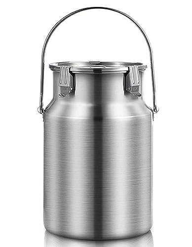Milchkanne Aus Edelstahl 304 Mit Griff, Milcheimer Mit Versiegeltem Deckel, Transportables Milchgärfass 3L von REHOOF