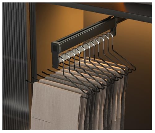 REHOOF Pull Out Wardrobe Rails,Robuste Kleiderstange, Verstellbare Kleiderstange Aus Metall Für Kleiderschränke, 25 Kg Tragkraft, Perfekt Zum Aufhängen Von Kleidung Und Hosen,Platzsparend L 40cm von REHOOF