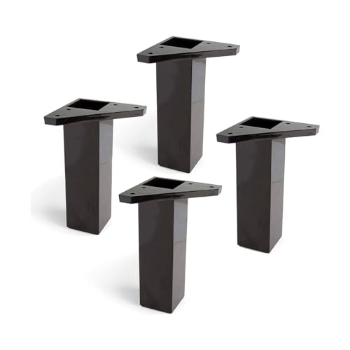 4 Stück Möbelfüsse mit Montageplatte - Möbelerhöhung - ABS-Kunststoff - Höhe: 15 cm – Farbe: schwarz - Schrauben Nicht im Lieferumfang enthalten - REI von REI REUNION INDUSTRIAL SOCIEDAD LIMITADA