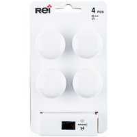 REI - Blisterpackung mit 4 runden Porzellan-Möbelknöpfen white mod.821 ø35mm von REI