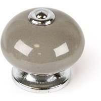 REI - Blister mit 4 runden Porzellan-Möbelknöpfen grau mod.e517 ø40mm von REI