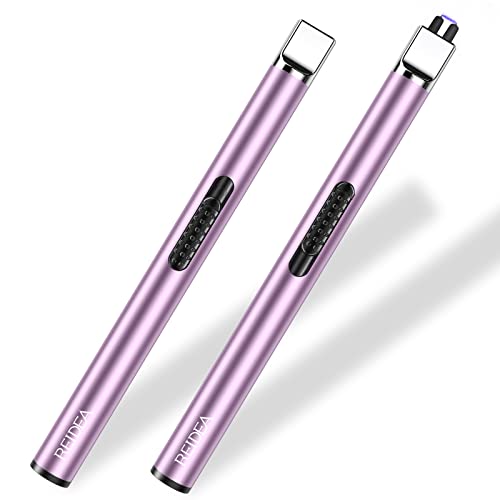 REIDEA Feuerzeug S4 Elektronisches Kerzenfeuerzeug USB-Aufladbar, Sicherheitssperre, windfest, schnelles Abkühlen, ideal für Outdoor. (2er Pack) von REIDEA