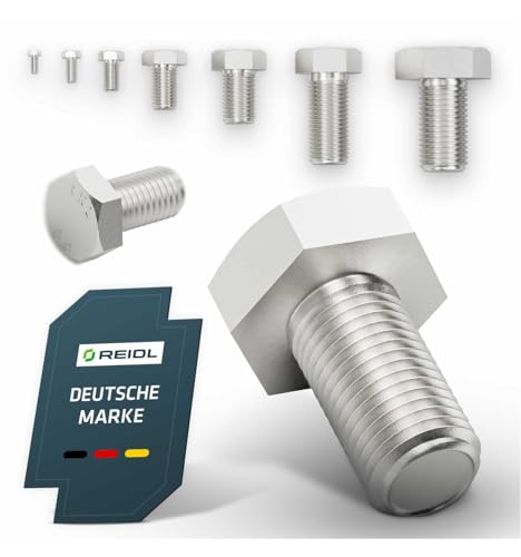 Sechskantschraube DIN 933, ISO 4017, M 10 x 25 mm (10 Stück) Stahl 8.8 verzinkt, Gewinde bis Kopf, Maschinenschraube von REIDL FASTENER