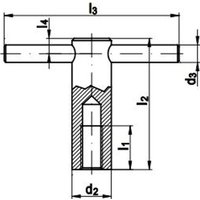 Din 6305 Knebelmutter mit festem Knebel m 16, 5 / 5 Au (Stahl - gedreht) brüniert - Reidl von REIDL