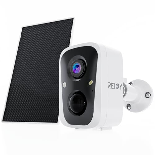 REIGY 2K WLAN Überwachungskamera Innen/Aussen Akku Solar, 4MP Kabellos Kamera Überwachung Außen Solarpanel, mit Farbige Nachtsicht, PIR-Personenerkennung, 2-Wege-Audio, IP66 Wasserdicht REIGY 2K WLAN Überwachungskamera Innen/Aussen Akku Solar, 4MP Kabellos Kamera Überwachung Außen Solarpanel, mit Farbige Nachtsicht, PIR-Personenerkennung, 2-Wege-Audio, IP66 Wasserdicht von REIGY