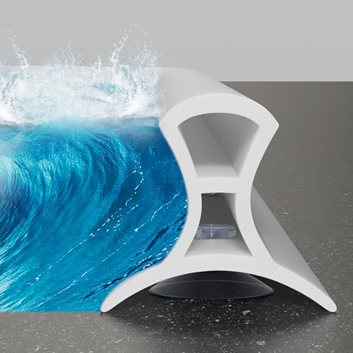 Schwallschutzleiste Duschwasserstop,Saugnapf-duschschwelle,Silikon-nassraum-Badezimmer Wasserdichter Dichtungsstreifen,Zusammenklappbare Duschrückhaltebarriere Wasserstopper Trocken-und Nasstrennung von REIJAX