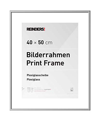 Bilderrahmen Bilderrahmen Poster Silber Kunststoff mini 40x50cm - Bilderrahmen Kunststoff 41.5 x 51.5 cm Silber Wohnzimmer Kunst von REINDERS