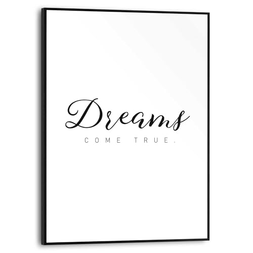 REINDERS Dreams come true Englischer Text Gerahmtes Bild - MDF - 30 x 40 cm - Weiß von REINDERS