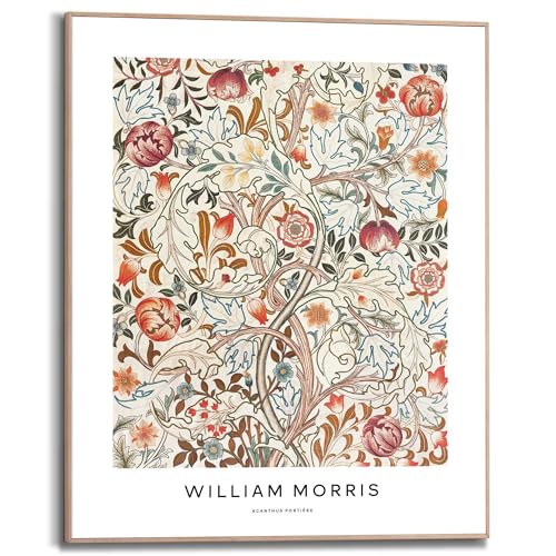 REINDERS Gerahmtes Bild Fantasy Art William Morris - Arts & Crafts - Flora - Botanisch - Slim Frame MDF 40 x 50 cm Mehrfarbig Home Office Blumen und Pflanzen von REINDERS