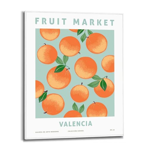 Gerahmtes Bild Orangen Obst - Valencia - Spanien - Art Print - Slim Frame MDF 40 x 50 cm Orange Küche Kunst von REINDERS