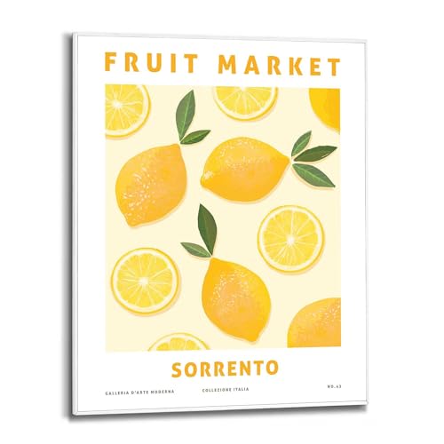 Gerahmtes Bild Zitronen Obst - Sorrento - Italien - Art Print - Slim Frame MDF 40 x 50 cm Gelb Küche Kunst von REINDERS