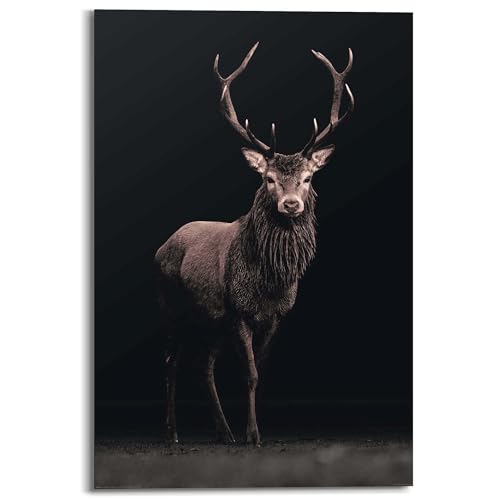 REINDERS Deer on Black - Wandbild 60 x 90 cm von REINDERS