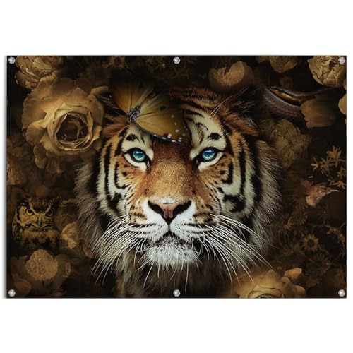REINDERS Gartendeko, Tiger, Garten, Bilder, Wanddeko, Room Decor, Leinwand, Braun, 100x140cm von REINDERS