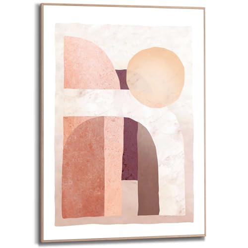 REINDERS Gerahmtes Bild, Abstrakt Landschaft, Wohnzimmer, Bilder, Wanddeko, Room Decor, MDF, Beige, 70x50cm von REINDERS