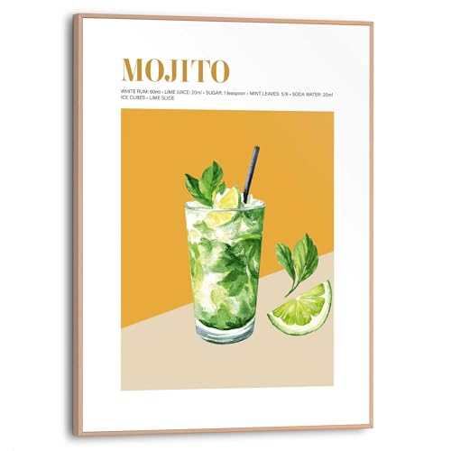 REINDERS Gerahmtes Bild, Mojito, Küche, Bilder, Wanddeko, Room Decor, Holz, Gelb, 40x30cm von REINDERS