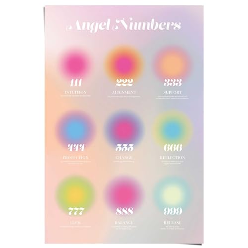 REINDERS Poster Angel numbers Numerology - Double numbers - Papier 61 x 91.5 cm Mehrfarbig Schlafzimmer Spiritualität von REINDERS