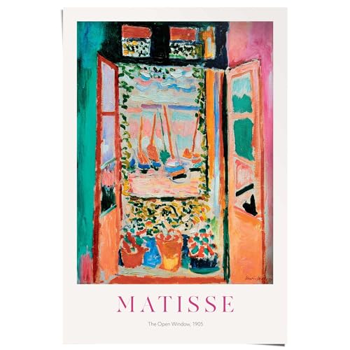 REINDERS Poster, Matisse - window, Wohnzimmer, Poster, Wanddeko, Room Decor, 150 gr. glänzend Bilderdruckpapier, Mehrfarbig, 91,5x61cm von REINDERS