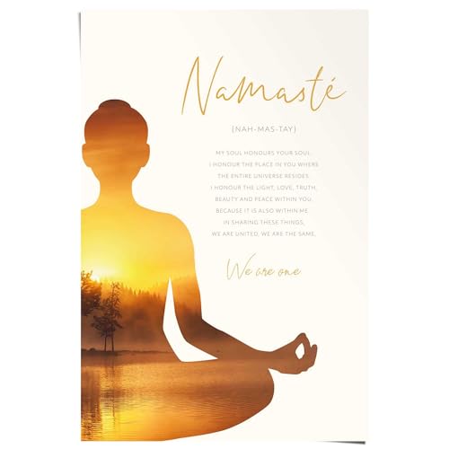 REINDERS Poster Namasté Seele - Buddhismus - Hinduismus - Grüße - Papier 61 x 91.5 cm Grün Home Office Spiritualität von REINDERS
