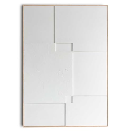 REINDERS Relief Wandbild Mercure Artwork - Relief - 3D - Abstrakt - Minimalistisch - Reliefbild MDF,Pflaster 70 x 100 cm Weiß Wohnzimmer Abstrakt von REINDERS