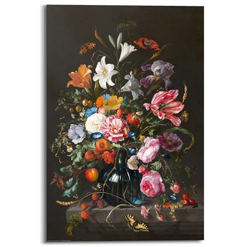 REINDERS Vase mit Blumen Jan Davidsz de Heem Wandbild - MDF - 60 x 90 cm - Mehrfarbig von REINDERS