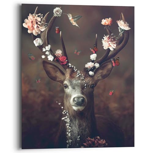REINDERS Wandbild, Hirsch, Kinderzimmer, Bilder, Wanddeko, Room Decor, MDF, Braun, 50x40cm von REINDERS