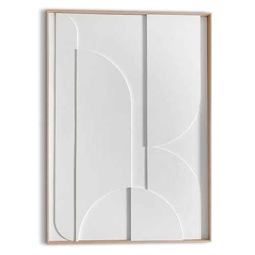 REINDERS Relief Wandbild, Puzzeled, Wohnzimmer, Poster, Wanddeko, Room Decor, MDF,Pflaster, Weiß, 70x50cm von REINDERS