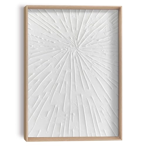 REINDERS Relief Wandbild, Strahlen, Wohnzimmer, Poster, Wanddeko, Room Decor, Holz,Pflaster, Weiß, 40x30cm von REINDERS