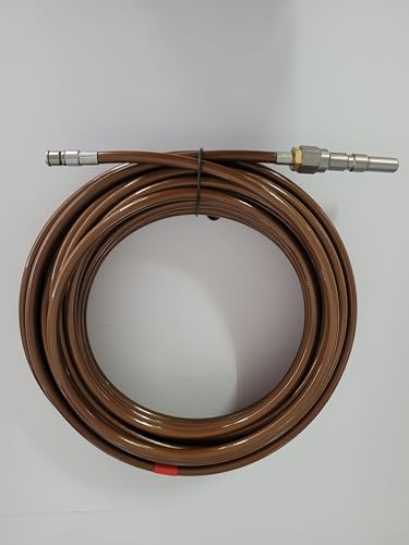 Rohrreinigungsschlauch Bronze DN 4 mit rotierender Düse und KEW-Lanzennippel- Schnellkupplung passend für Nilfisk-WAP Alto, Kränzle Druck max 300 bar, Reinigung enger Rohre geeignet (30 m) von REINHOLD