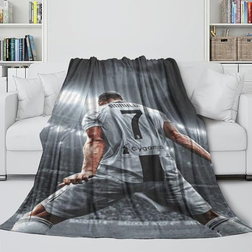 Ronaldo Flanell Decke - Fußball Warme Decken Für Bringen Wärme Und Komfort Zu Ihrem Menstruierenden Freundin - Sofa Bett Büro Draußen Dekor - Weihnachten Geburtstag Geschenk Idee(100x130cm) von REIPOL