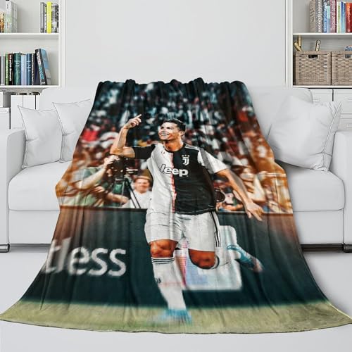 Ronaldo Flanell Decke - Fußball Warme Und Kuschelige Decken Um Ihre Begleiten Und Fürsorge Für Die Eltern Zu Zeigen - Sofa Bett Stuhl Dekor Draußen - Weihnachten Geburtstag Geschenk(150x200cm) von REIPOL