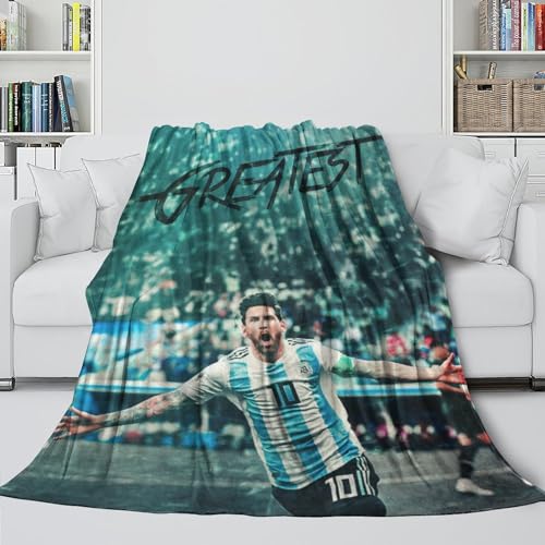 Messi Modisch Decke - Fußball Für Das Ablegen Ihres Telefons Und EIN Nettes Nickerchen - Sofa Bett Büro Krippe Reisen Camping Dekor - Weihnachten Geburtstag Geschenk Idee(150x200cm) von REIPOL