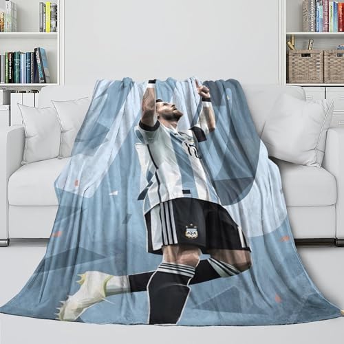 Messi Modisch Decke - Fußball Warme Decke Zum Einkuscheln Beim Fernsehen Anstatt Die Heizung Aufzudrehen - 3D Gedruckte Decke Für Verschiedene Verwendungszwecke Zum Sofa Bett Dekor(150x200cm) von REIPOL