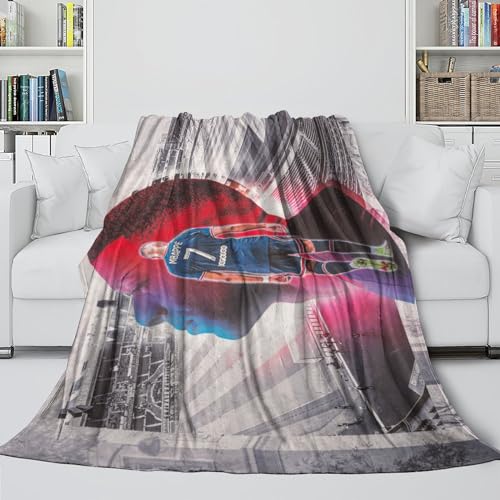 Mbappé Flanell Decke - Fußball Warme Decke Für Kinder Jugendliche Erwachsene - Vielseitige Decke Für Sofa Bett Krippe Dekor - Weihnachten Geburtstag Hochzeit Geschenk Idee 60x80inch(150x200cm) von REIPOL