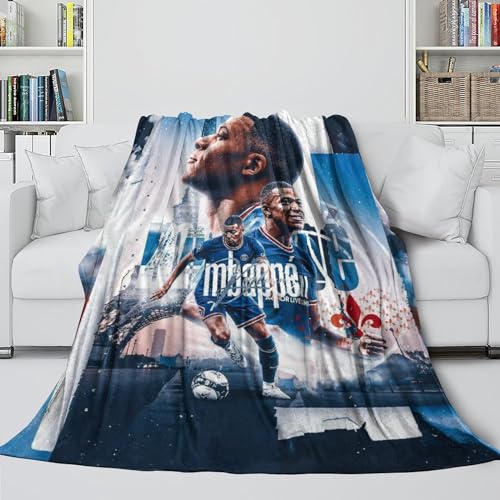 Mbappé Modisch Komfort Decke - Fußball Flanell Decke Für Sofa Bett Krippe Reisen Camping Dekor - Kinder Jugendliche Erwachsene - Weihnachten Geburtstag Geschenk Idee 60x80inch(150x200cm) von REIPOL